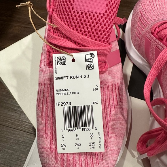 Adidas Swift Run 1.0 J Pink Athletic Shoes - Picture 1 of 5